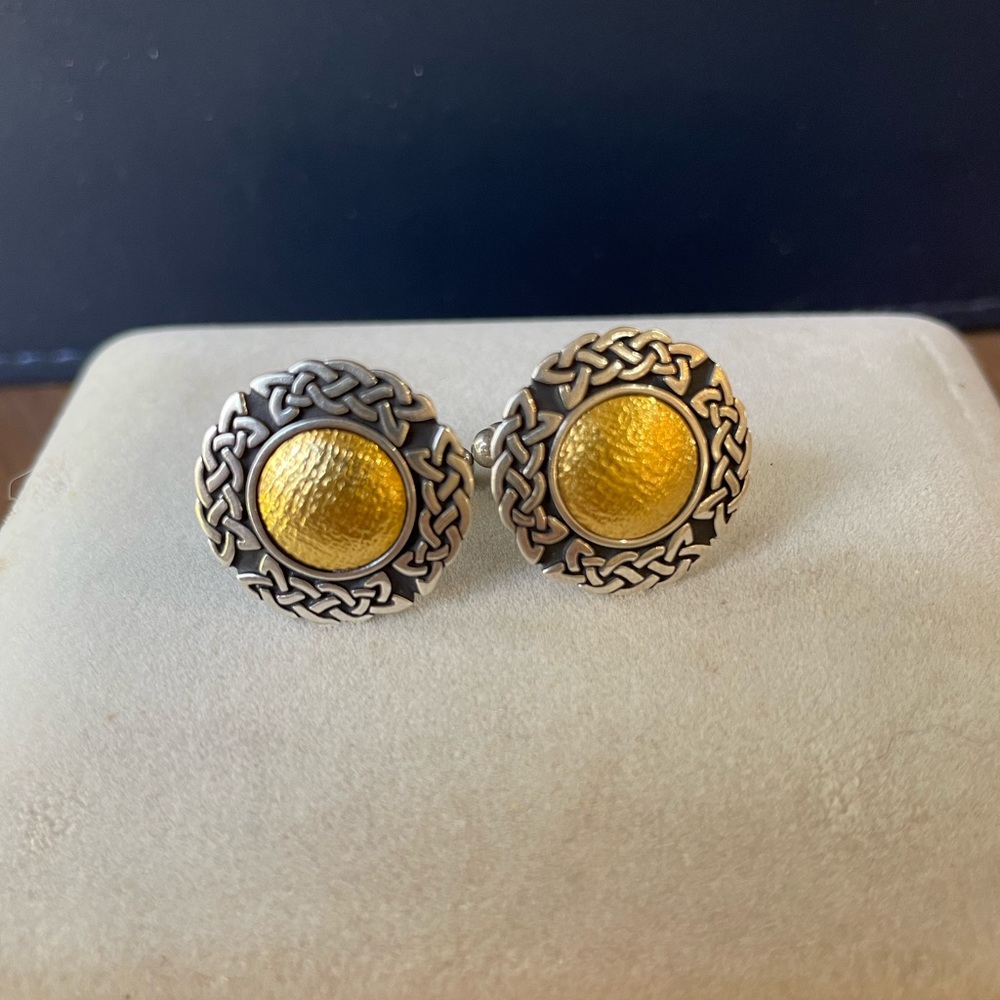 24K GOLD and Sterling Silver, custom made cuff links